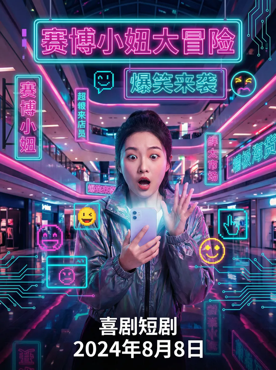 先生我可以上你吗中字在线观看 搞笑喜剧短剧 - 赛博小妞大冒险海报